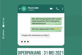 Perpanjangan Waktu Pendaftaran Hibah Penelitian Mahasiswa Magister 2021 – PSLH UGM