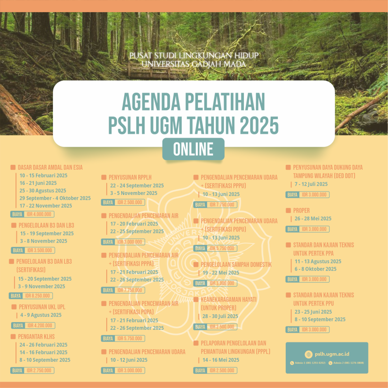 leaflet jadwal pelatihan online 2025